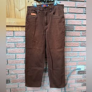 EMPYRE LOOSE FIT BROWN JEANS, SIZE 32